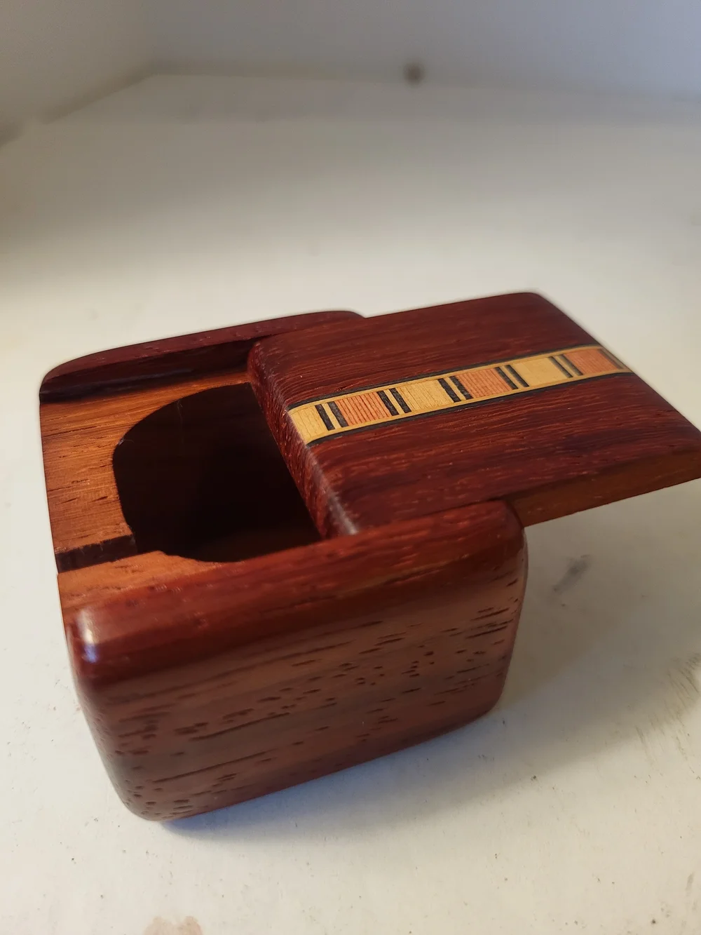 Handcrafted Heartwood Creations Wood Inlay Stamp Dispenser Box 2